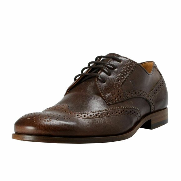 Tod\'s Men\'s Brown Leather Wing Tip Oxfords Shoes